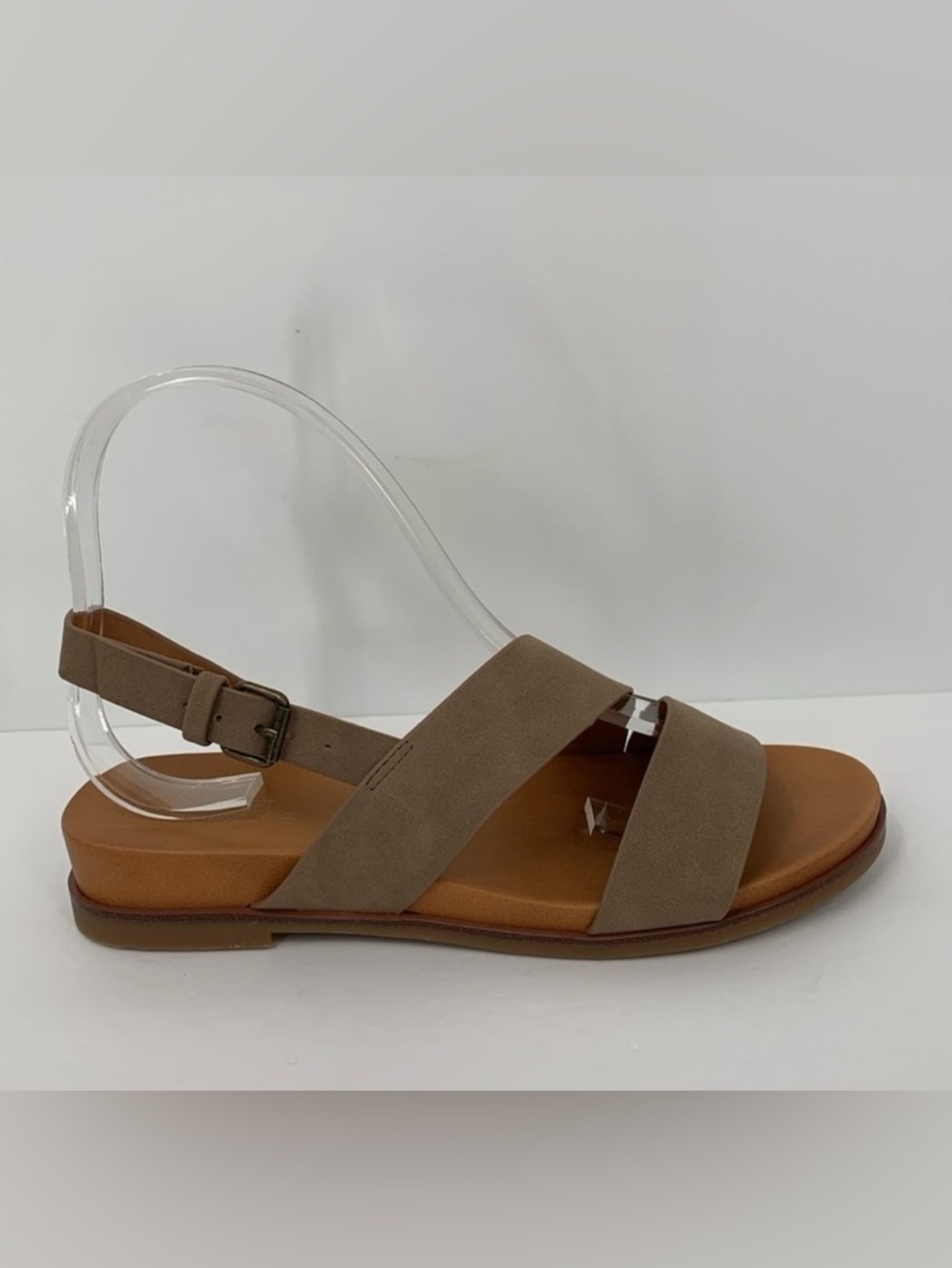 Market & Spruce Carlla Asymmetric sandal taupe tan shoe strappy flat brown new 6